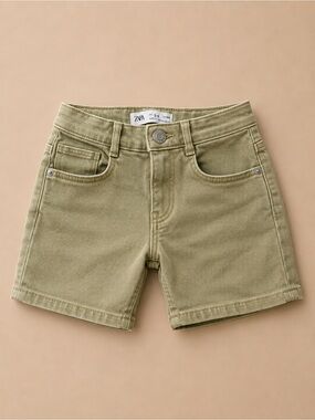 Zara Kids toddler boys Olive Green Denim Shorts 3-4T